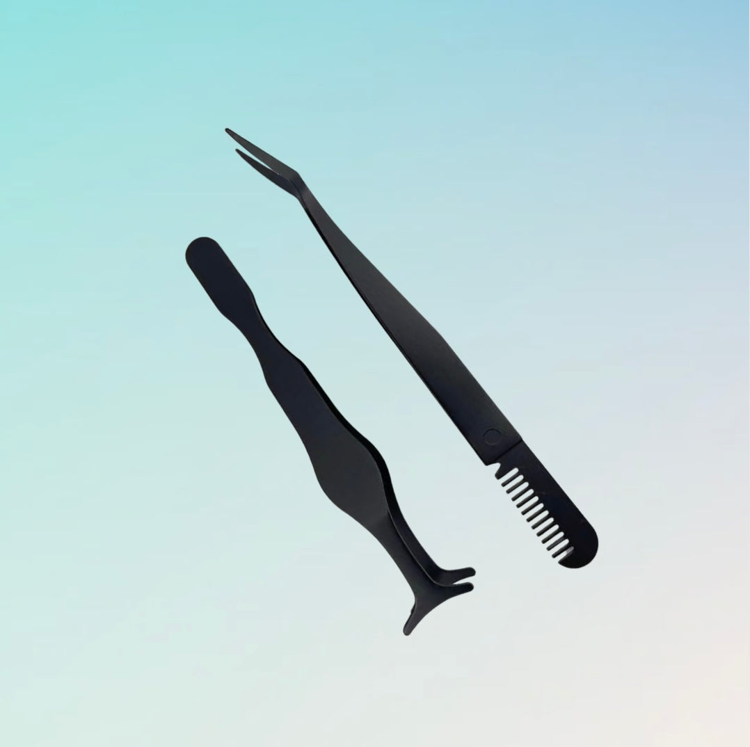 Tweezers & clamps for clip on lash Cluster